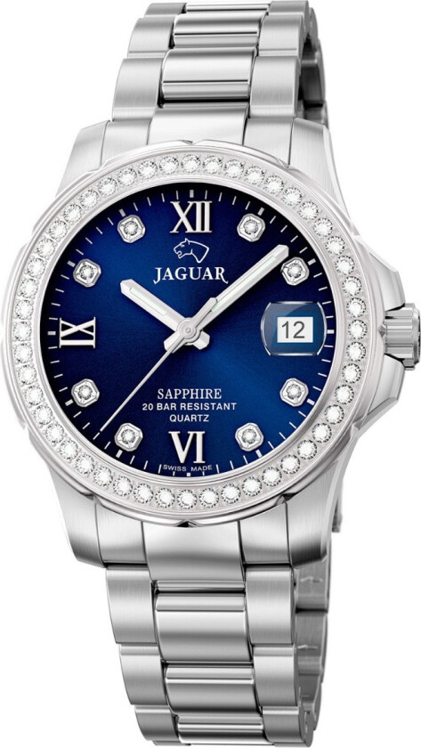Executive Diver Womens J892/3 - Kvarts - Sølv - Dameklokker - Rustfritt stål - ledd m/pin - Safir