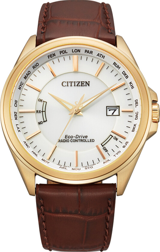 Eco-Drive Radio Controlled CB0253-19A - Kvarts - Gull - Herreklokker - Skinn - Safir