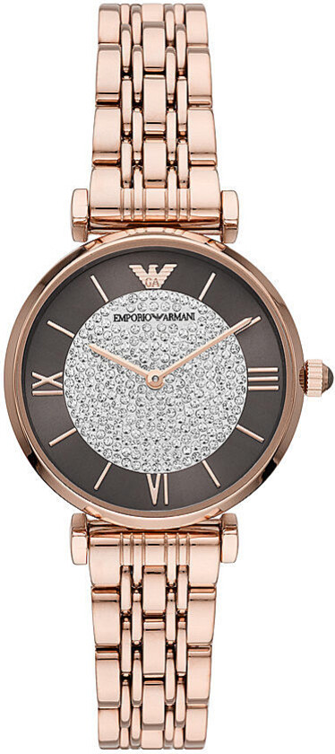 Emporio Armani Gianni T-Bar AR11402 - Kvarts - Rosegull - Dameklokker - Rustfritt stål - ledd m/pin - Mineral