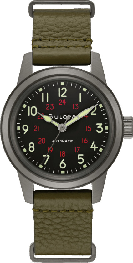 Hack Watch 98A255 - Automatisk - Gunmetal - Herreklokker - Skinn - Mineral