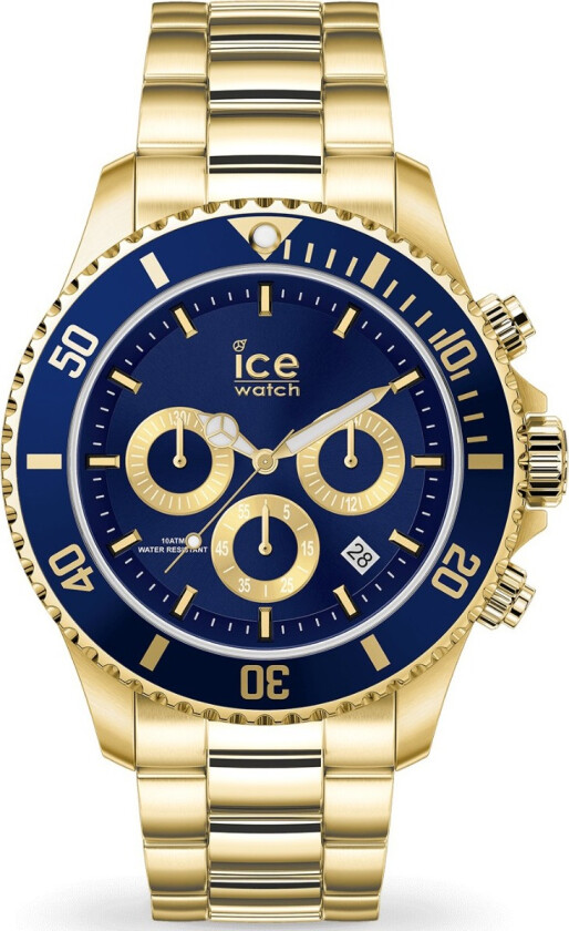 Ice Steel Gold Blue Chrono 017674 - Kvarts - Gull - Herreklokker - Rustfritt stål - ledd m/pin - Mineral
