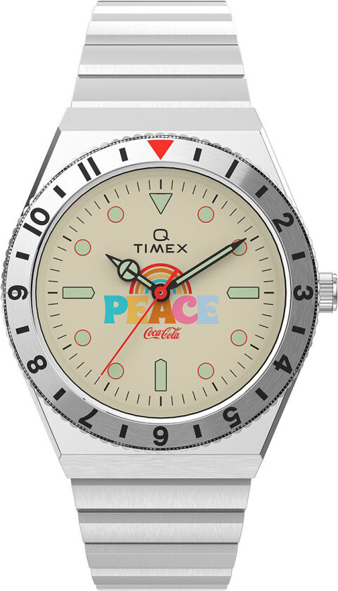 Q Coca Cola Unity TW2V25800 - Kvarts - Sølv - Unisex - Rustfritt stål - ledd m/pin - Akryl