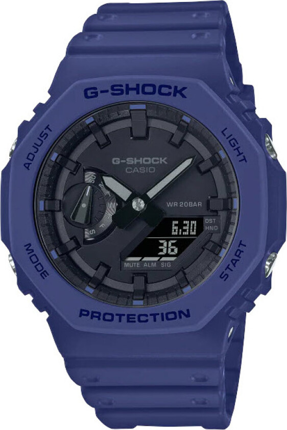 G-Shock CasiOak GA-2100-2AER - Anadigi - Blå - Herreklokker - Resin - Mineral