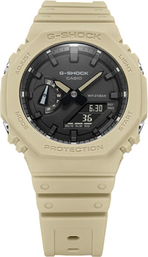 G-Shock CasiOak GA-2100-5AER - Anadigi - Krem - Herreklokker - Resin - Mineral