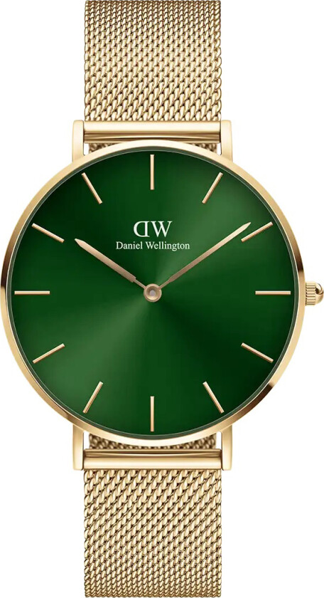 Petite Emerald Green 36mm DW00100481 - Kvarts - Gull - Dameklokker - Meshlenke - Mineral