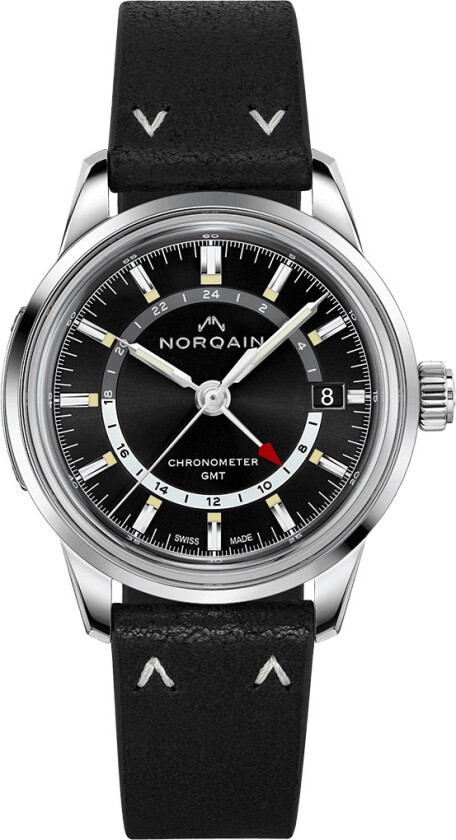Freedom 60 GMT NN2100SG/B211/20BO.18S - Automatisk - Sølv - Herreklokker - Skinn - Safir