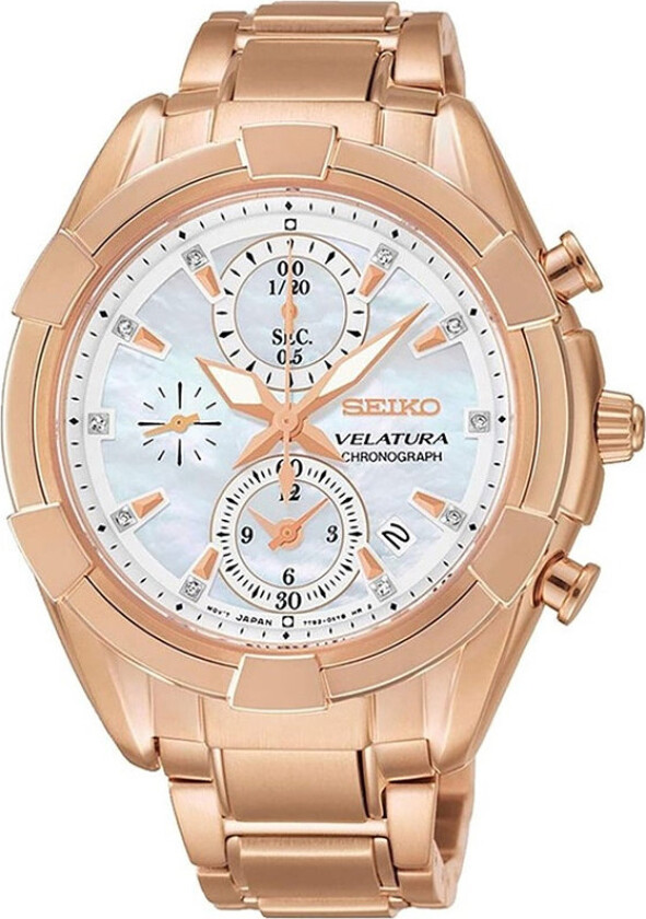 Seiko Velatura SNDW10P1 - Kvarts - Rosegull - Dameklokker - Rustfritt stål - ledd m/pin - Mineral