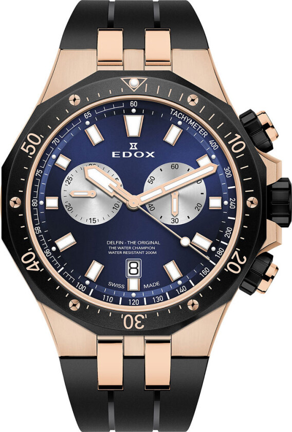 Delfin The Original 10109 357RNCA BUIRA - Kvarts - Bronse - Herreklokker - Silikon - Safir