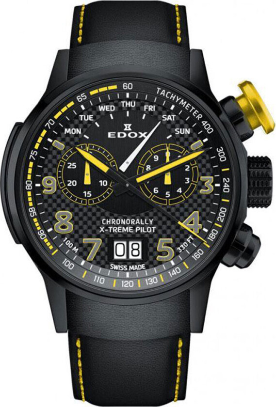 Chrono Rally X-Treme Pilot 38001 TINNJ NJ3 - Kvarts - Sort - Herreklokker - Skinn - Safir