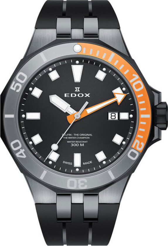 Delfin The Original 53015 357GNOCA NIN - Kvarts - Sort - Herreklokker - Silikon - Safir