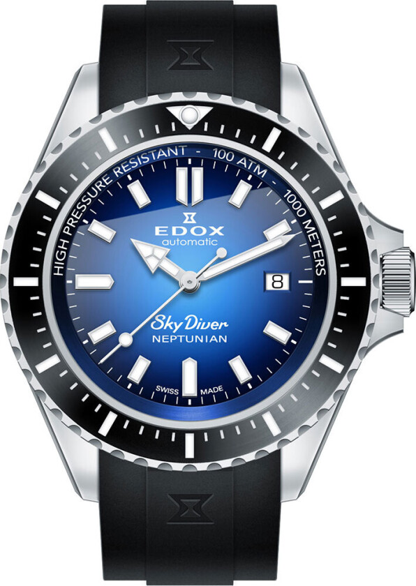 Sky Diver Neptunian Automatic 1000M Diver 80120 3NCA BUIDN - Automatisk - Sølv - Herreklokker - Silikon - Safir