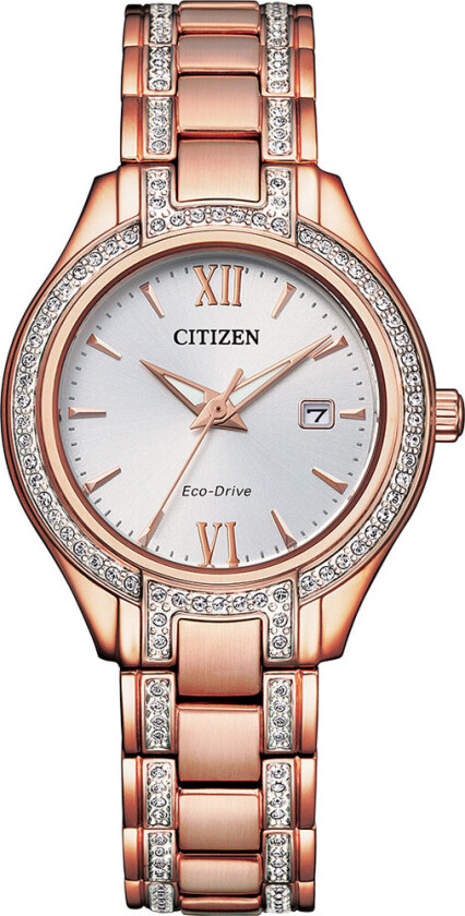 Crystal Ladies FE1233-52A - Kvarts - Rosegull - Dameklokker - Rustfritt stål - ledd m/pin - Mineral
