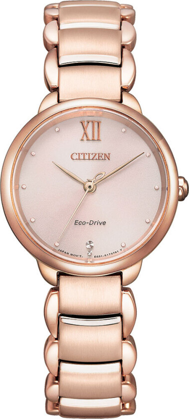 Ladies Moonlight EM0922-81X - Kvarts - Rosegull - Dameklokker - Rustfritt stål - ledd m/pin - Safir