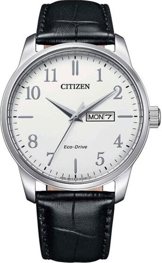 Classic Elegant BM8550-14A - Kvarts - Sølv - Herreklokker - Skinn - Mineral