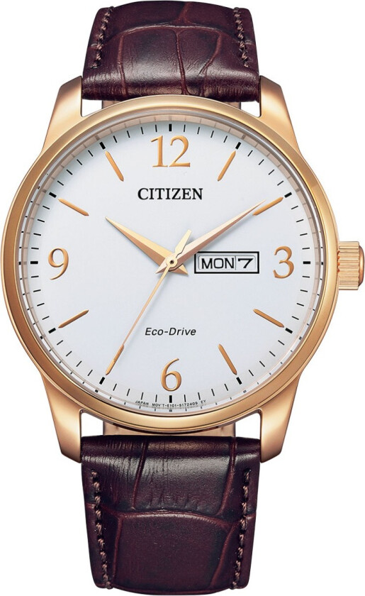 Classic Elegant BM8553-16A - Kvarts - Bronse - Herreklokker - Skinn - Mineral