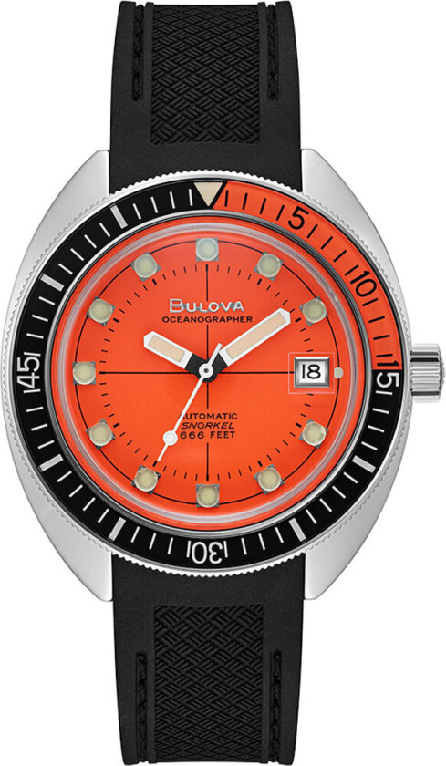 Oceanographer Devil Diver 96B350 - Automatisk - Sølv - Herreklokker - Silikon - Safir