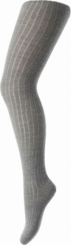 - Basic Strømpebukse i Ull Ribb Grå
