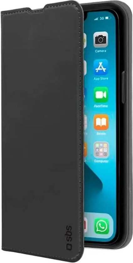 iPhone 13 Mini Book Wallet Lite Flip Deksel med Magnetfunksjon - Svart