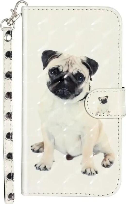 iPhone XR Kunstskinn Deksel med Lommebok & Stropp - Hund