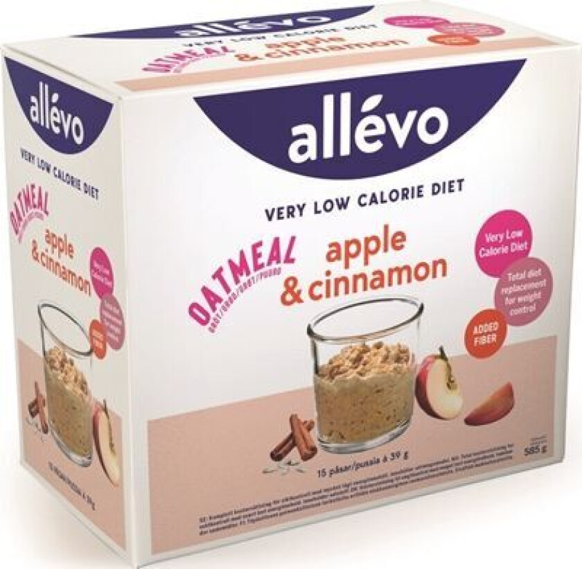 Bilde av Allevo VLCD Oatmeal Apple & Cinnamon, 15 x 39 g