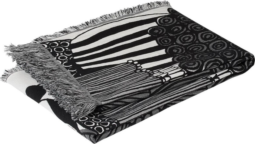 Siirtolapuutarha pledd 130x180 cm Off white-svart