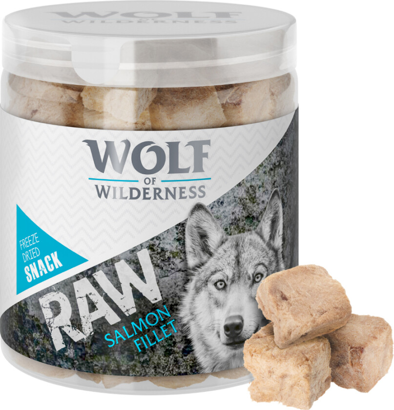 Økonomipakke Wolf of Wilderness RAW - Frysetørkede premiumsnacks - RAW Laks (4 x 70 g)