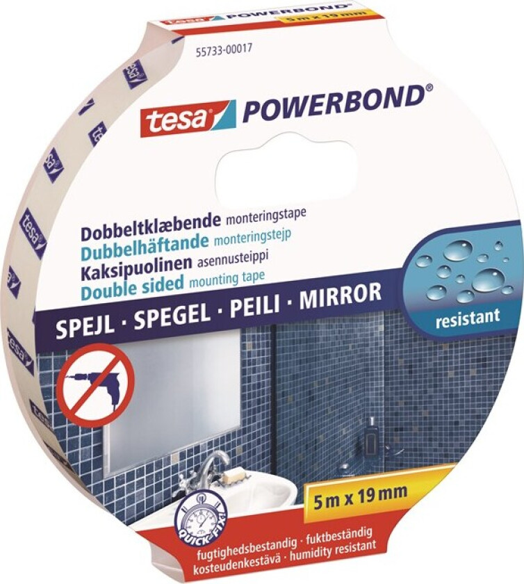 Powerbond Mounting Tape Mirror 5m x 19mm