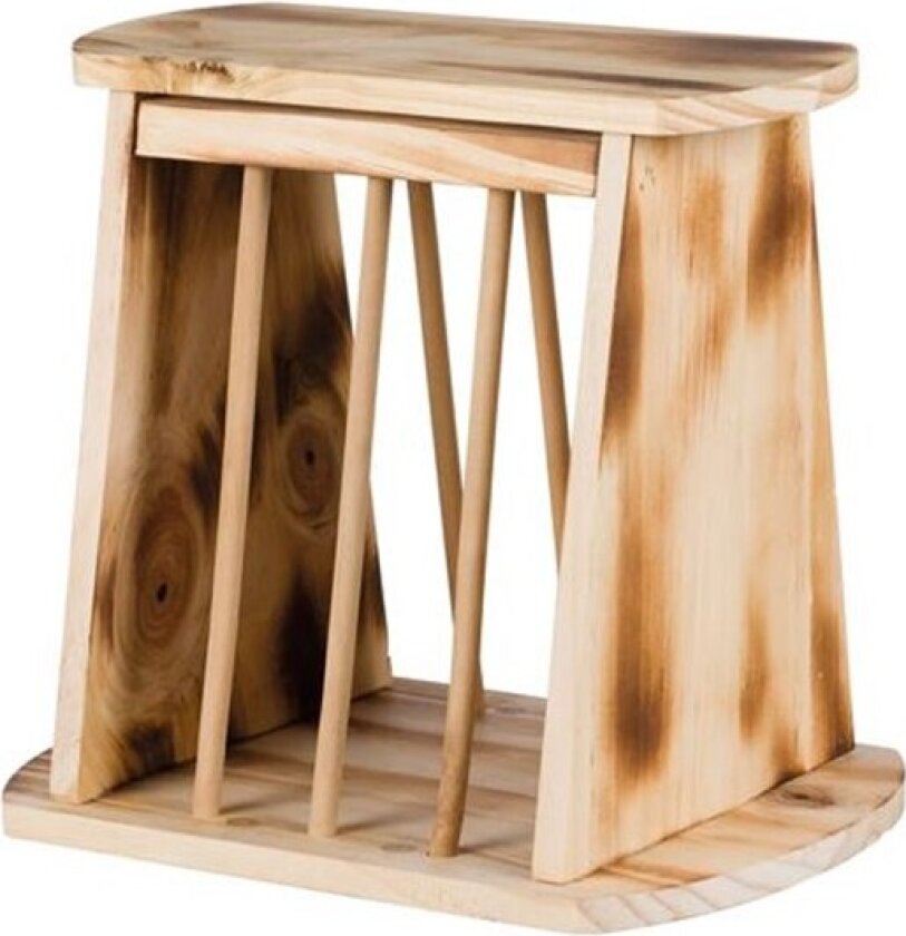 Hay manger with lid wood/flamed 25 × 22 × 18 cm