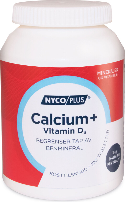 Calcium m/D-vitamin, 100 tabletter