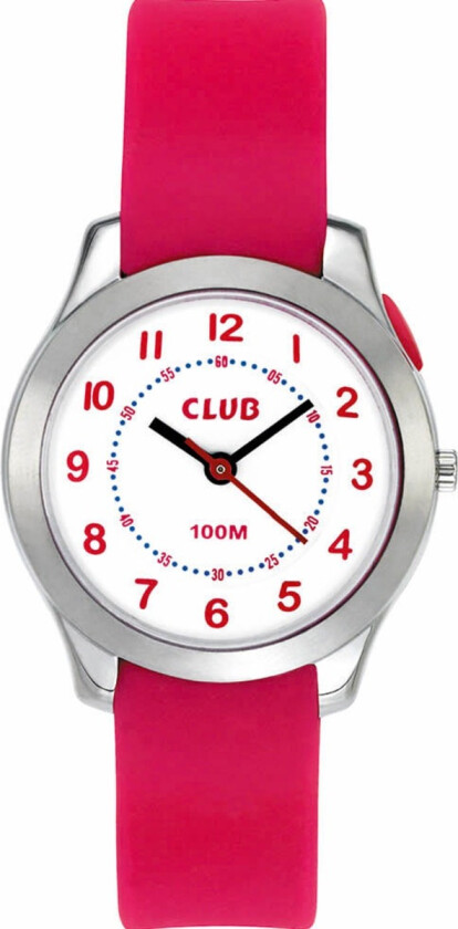100M Red White AAU-003 - Kvarts - Sølv - Barneklokker - Gummi - Mineral