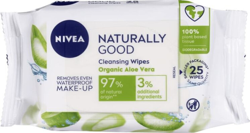 Nivea Wipes Natural Good Cleansing Wipes 25stk