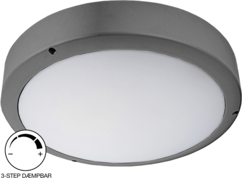 Green-ID Pragmalux VENUS G2 plafond 8-18W, Ø300 mm, trinndimmer, grå