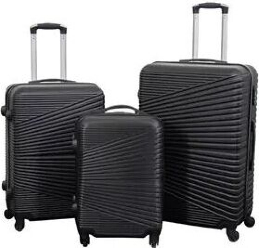Reisesett - Sett med 3 stk. - Eksklusivt hardcase koffertsett - Nordic svart