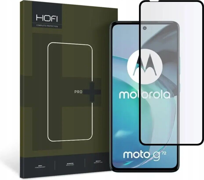 Motorola Moto G72 Hofi Glass Pro+ Skjermbeskytter - Case Friendly - Svart Kant