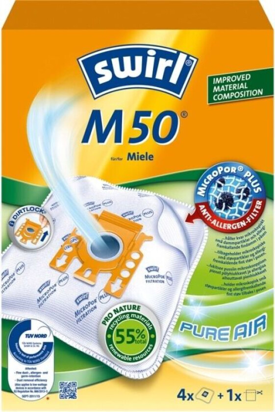 Swirl Dammsugarpåsar M50 OBS 3X4ST