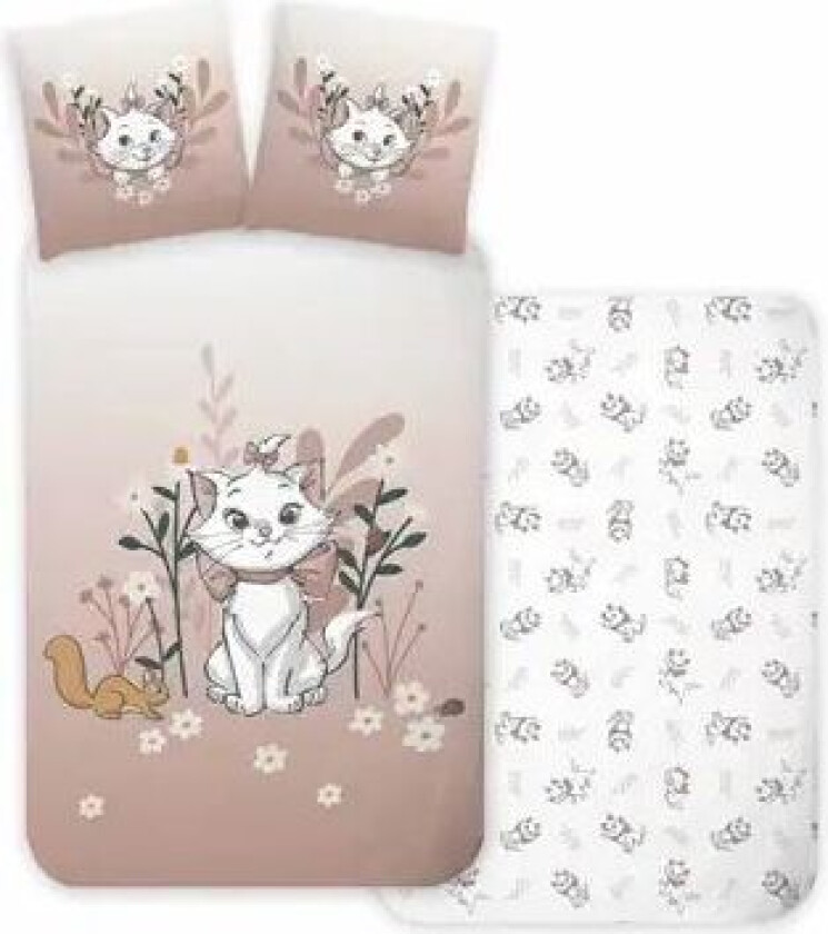Sengetøy til barn - 100x140cm - Disney Aristocats - 100% bomull - Mykt og fint sengetøy