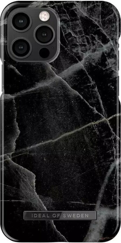 iDeal of Sweden iPhone 12/12 Pro Fashion Case Black Thunder Marble
