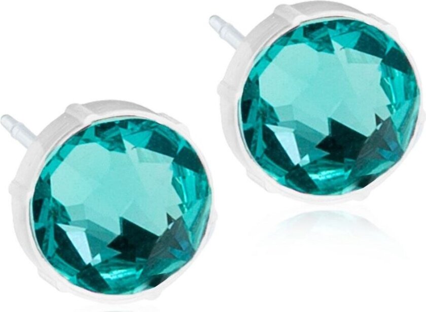 Earrings Nickel Free Plastic 6 mm Turquoise