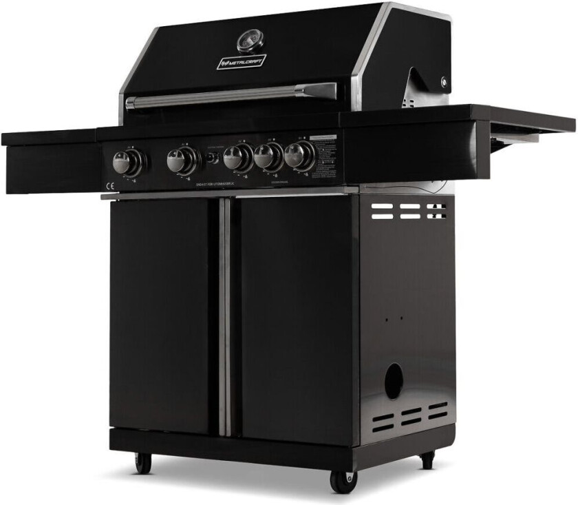 Svart rustfri gassgrill med varmluftfunksjon Premiummodell Nashville