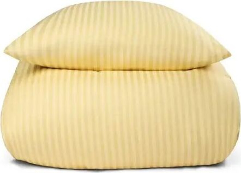 Sengetøy i 100% bomullssateng - 140x200 cm - Lys gul ensfarget sengesett -