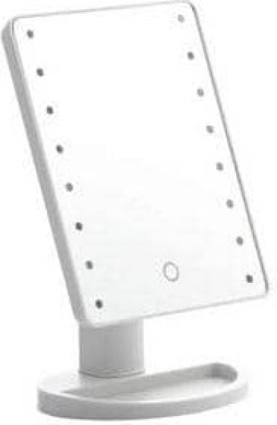 Justerbart sminkespeil med LED Hvit