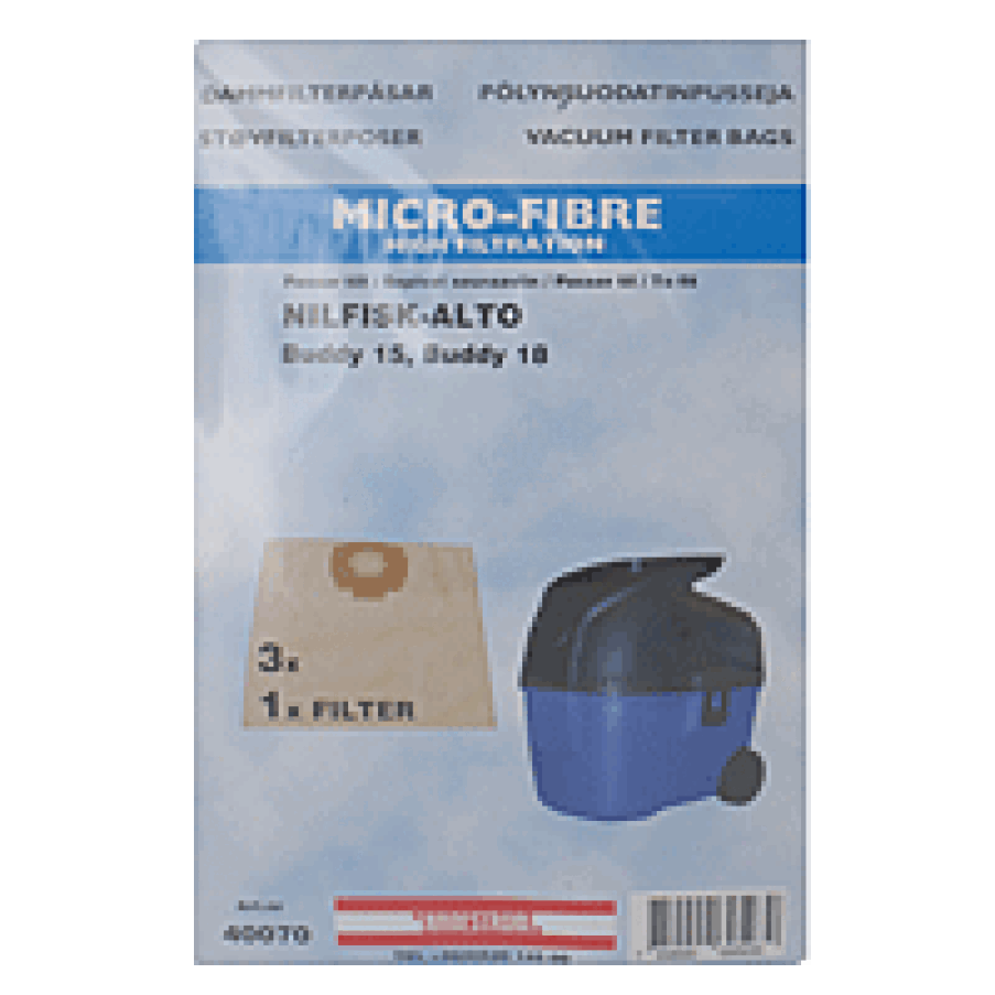 Støvsugerposer, syntetfiber, 3st.