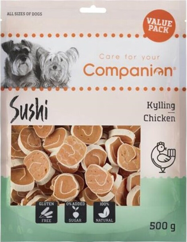 Chicken Codfish Sushi Godbiter til hund 500 g