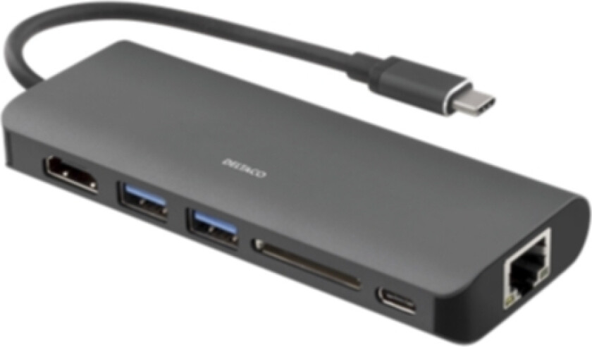 USB-C dockingstasjon 6 porter med støtte for lading