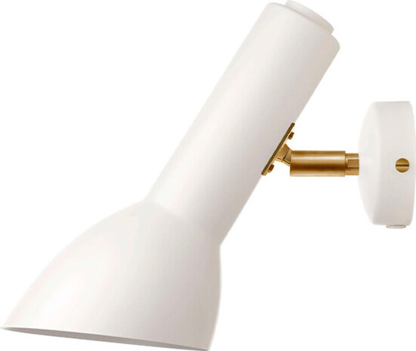 - Oblique Vegglampe Hvit/Messing