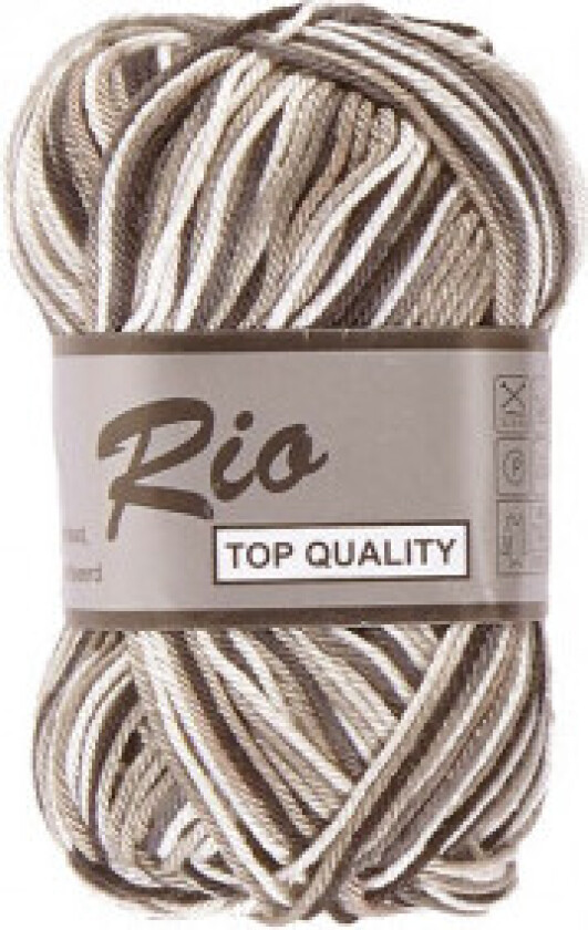 Lammy Rio Garn Print 620 Hvit/Beige/Sort 50 gram