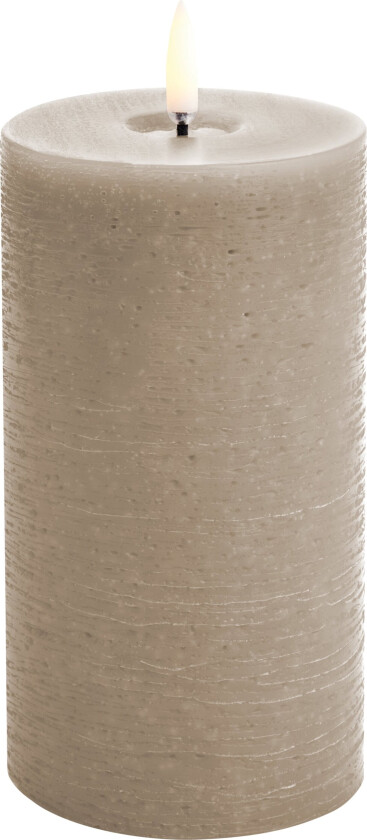 - LED pillar melted candle - Sandstone Rustic - 7,8x15 cm (UL-PI-SAM78015 )