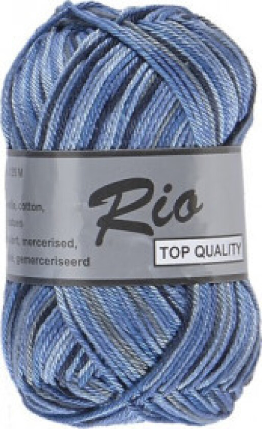 Lammy Rio Garn Print 624 Sort/Blå/Lavendel 50 gram