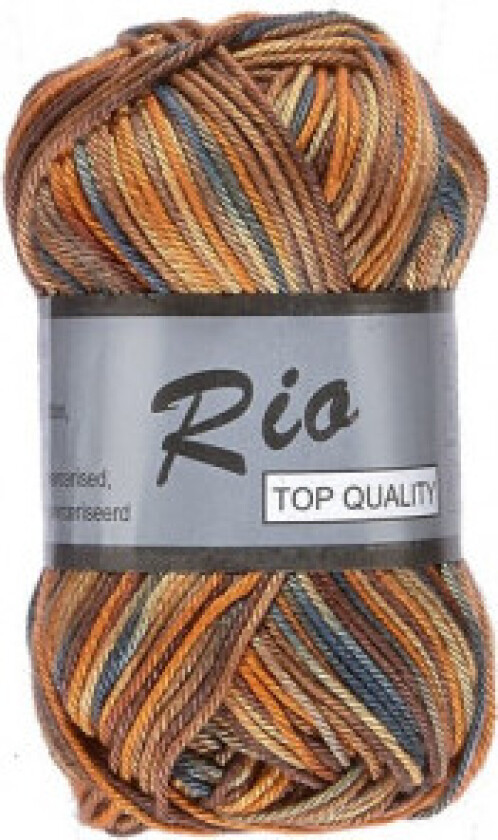 Lammy Rio Garn Print 632 Oransje/Brun/Grå 50 gram