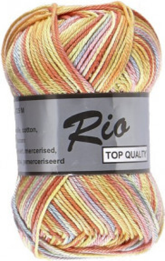 Lammy Rio Garn Print 634 Gul/oransje/rosa 50 gram